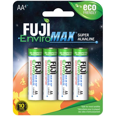 BULK Fuji Enviro Max Super Alkaline AA Batteries 4 Pack- Sold In Full Cases Of 144 packs