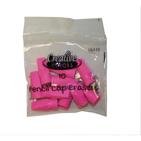BULK Carton Bulk 10 Count Pink Pencil Cap erasers- Sold in full cases of 144