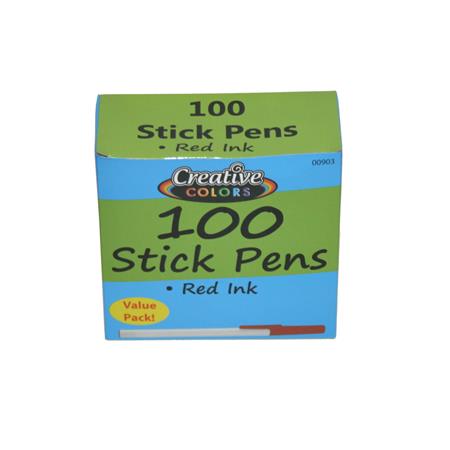 Bulk 100 Count Red Pens- Minimum Order 12 Boxes Of 100