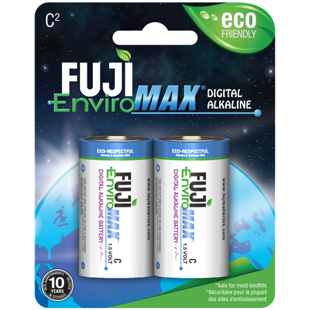 BULK Fuji Enviro Max Digital Alkaline C Batteries 2 Pack- Sold In Full Cases of 72 packs