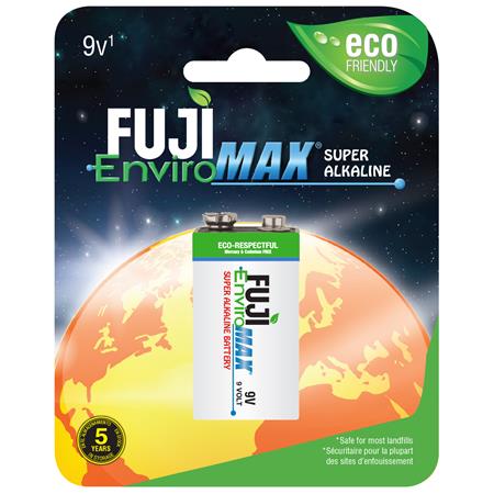 BULK Fuji Enviro Max Super Alkaline 9V Battery1 Pack- Sold In Full Cases Of 288 packs