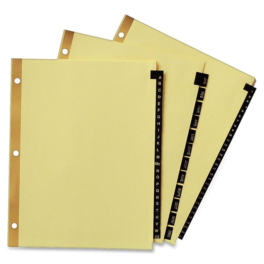 Avery Clear Reinforced Preprinted Leather Tab Divider 1 Set A-Z AVE11323