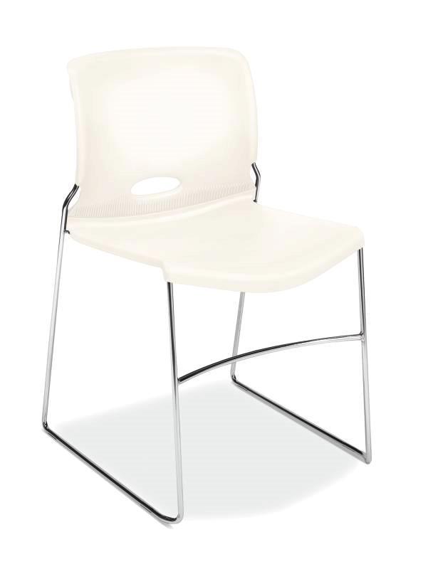 Hon Olson High Density Stacking Chair White Shell Zerbee